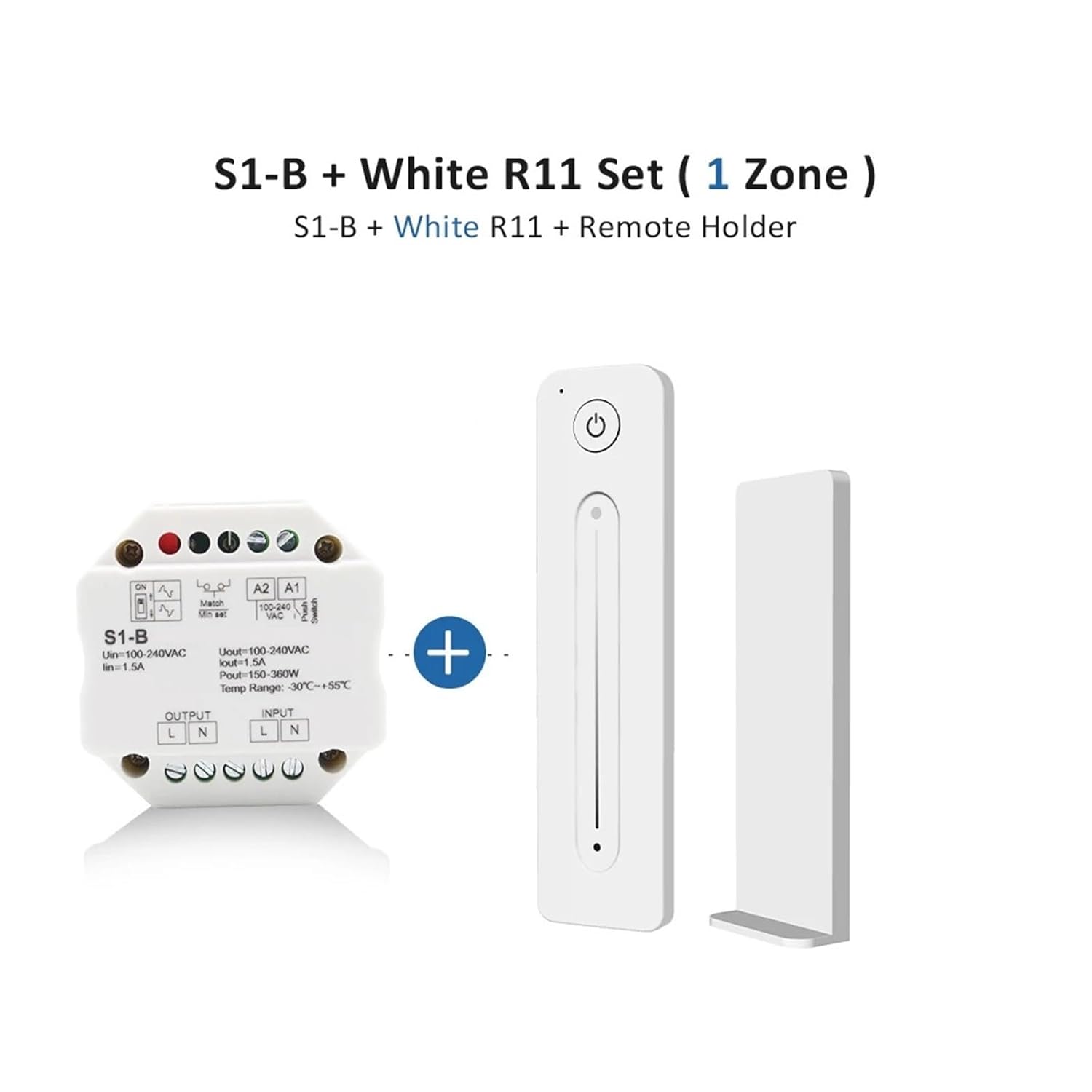 S1-B LED Dimmer 220V 2.4G R11 Remote Control Thyristor Dimmer AC 230V Push-to-Dimmer Switch LED Bulb(S1-B and R11 White)