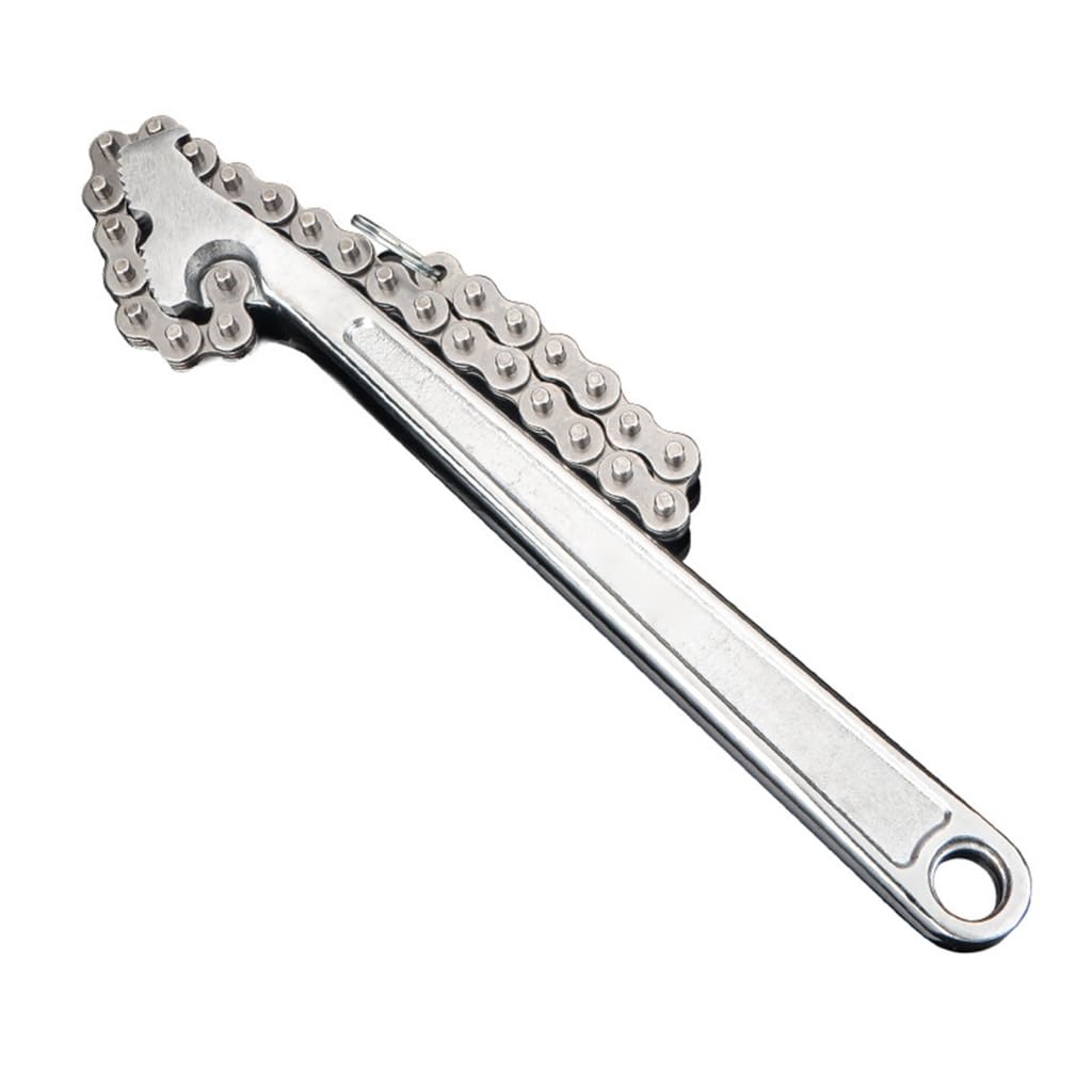 Llave universal de cadena de trinquete para filtro de aceite, llave de montaje de tubo, duradera, acero de alto carbono, ajustable