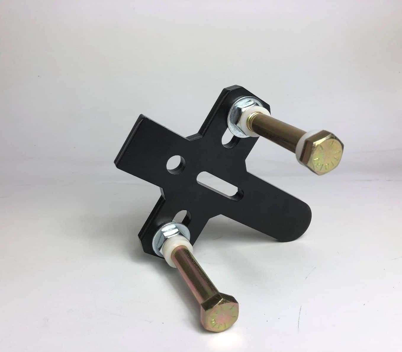 OBM Small Wheel Deflector Bracket – Steel Bracket with Bolt Axles for 2x72 Belt Grinder – Tight Radius Grinding Attachment