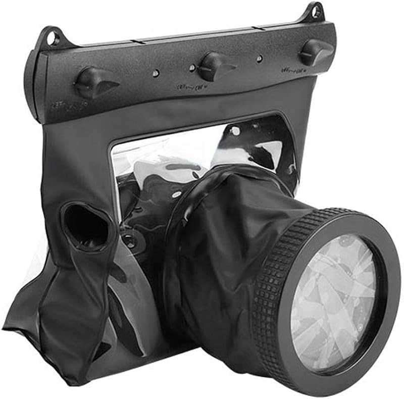 Underwater Camera Housing Case, 20 Meter Waterproof Protective Pouch Bag for DSLR SLR Mirrorless Cameras (Black)