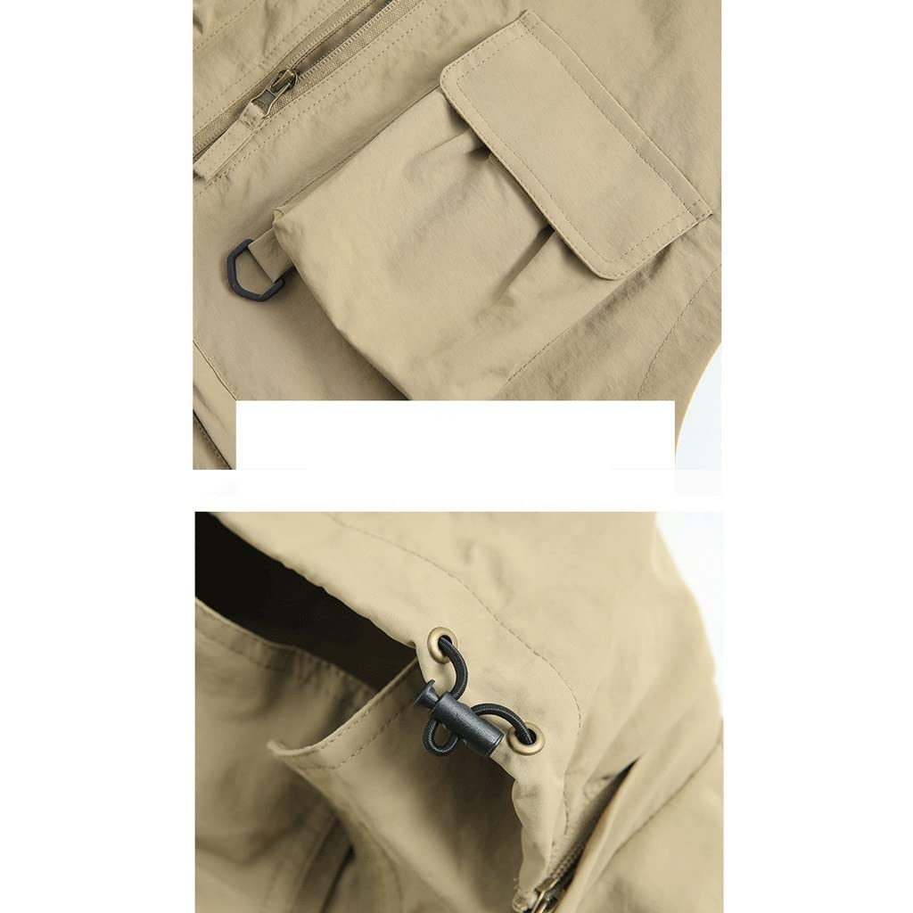 Gilet de pêche Gilet de pêche en Plein air Photographie à Outils Multi-Poches Gilet Gilet à séchage Rapide Gilets de Sport(L)