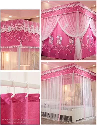Rideau de lit double king size rose d'inspiration royale et raffinée - 2