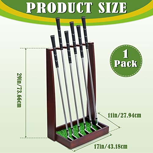 Image of Lenwen Wooden Golf Putter Stand Golf Club Holder Stand Wooden Display Rack Floor Display Rack Club Organizer for Storage Sports Indoor Home Office Simulator Garage