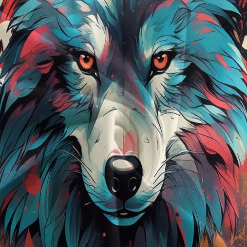 Ensemble de literie loup 3D premium - Housse de couette 135x200cm finition microfibre soyeuse - 7