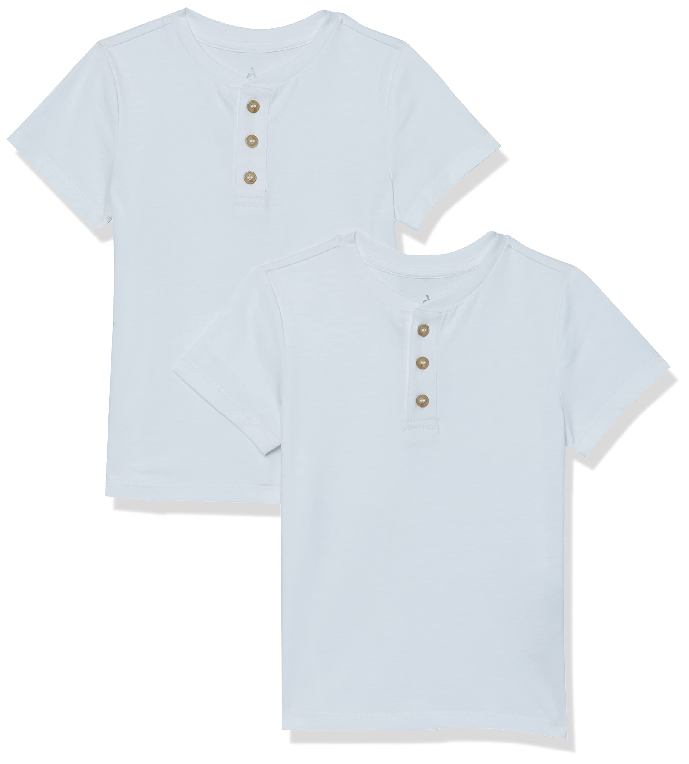 Amazon Essentials Camiseta Henley Holgada de Manga Corta de algodón orgánico (Anteriormente Amazon Aware) Niño, Pack de 2