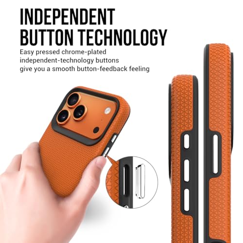 Image of NOXO Ultra-Hybrid Triangle Back Case Cover for iPhone 17 Pro | Shockproof Design | Camera Protection | Soft TPU & Rugged PC | Bumper Cases and Covers (Cosmic Orange)