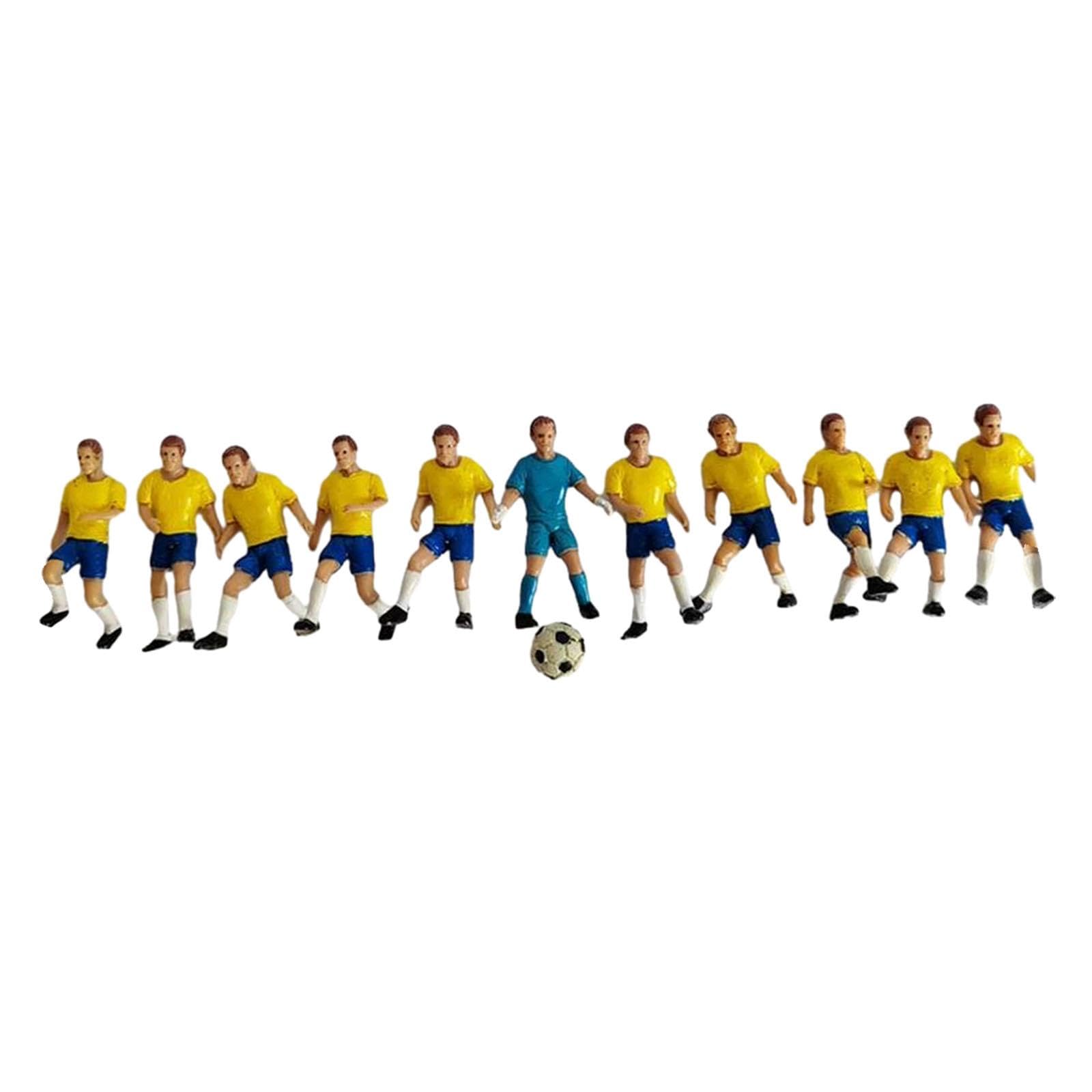 11 Modelli di Calciatore in Miniatura per La Decorazione della Scena Fai -da -Te, Giocatore Giallo