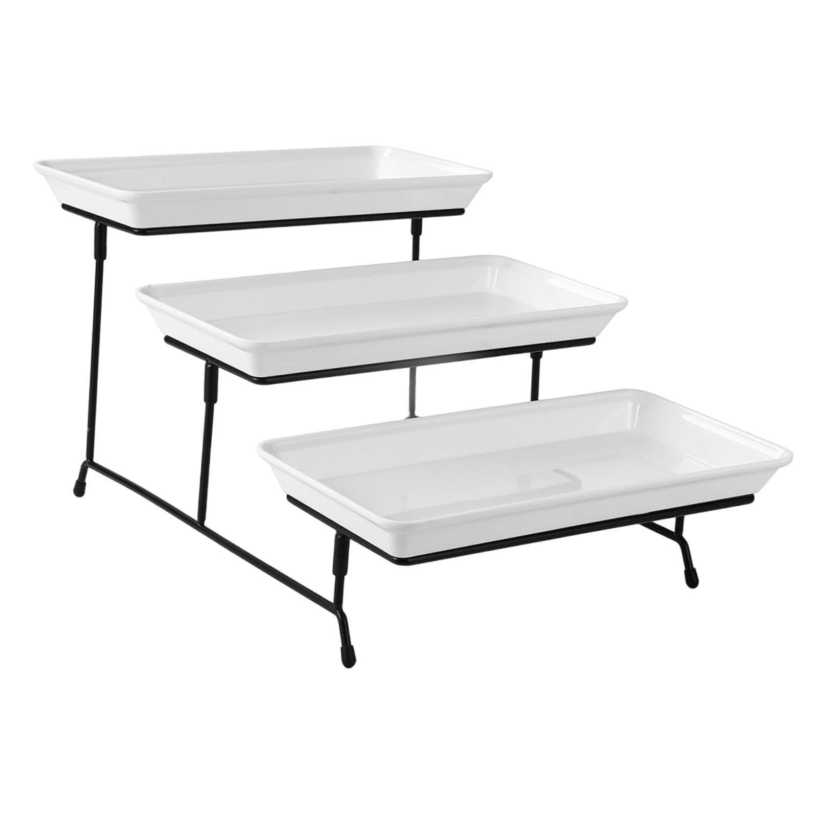 Sharplace Cupcake Soporte para Pasteles Bandeja de Niveles Organizador de Fruta Y Dulces Exhibidor Decorativo Reutilizable Estructura Sólida Material de, Negro, Individual