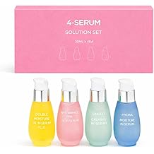 CHARMZONE Oil-in-Serum 4-Solution Set (1.01 fl.oz / 30ml x 4) &ndash; Double Moisture, Anti-Wrinkle Pink, Ginkgo Calming, Hydra Moisture Serums for Face