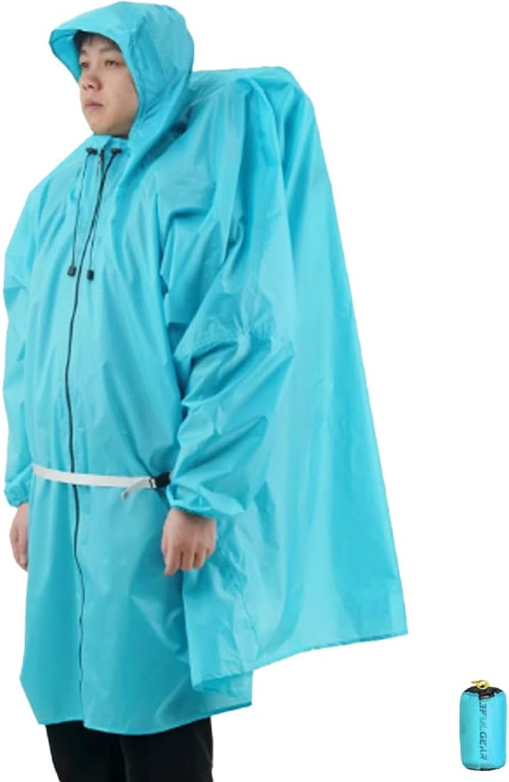 3F Rain Poncho,15D nylon lightweight windproof, snow proof,waterproof poncho for hiking, mountaineering, camping