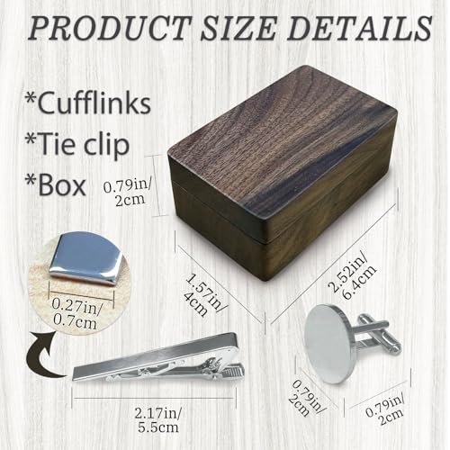 Mancuernillas personalizadas para hombre con caja de madera miniatura 2