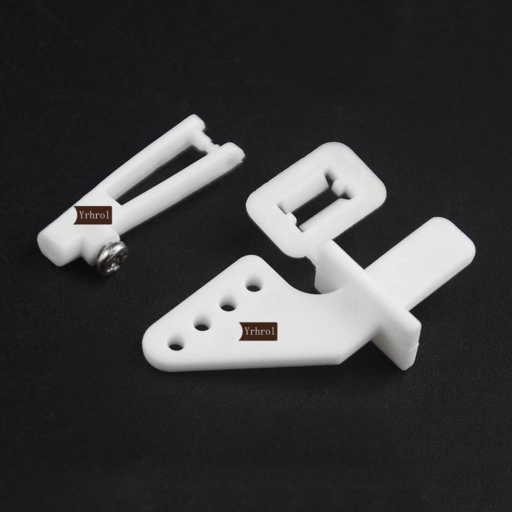 20Pcs Nylon Control Horns 21x10 mm+20Pcs 304 Stainless Steel 1.2 x 450mm Z Push Rods Parts Compatible for RC Airplane Plane Boat Replacement