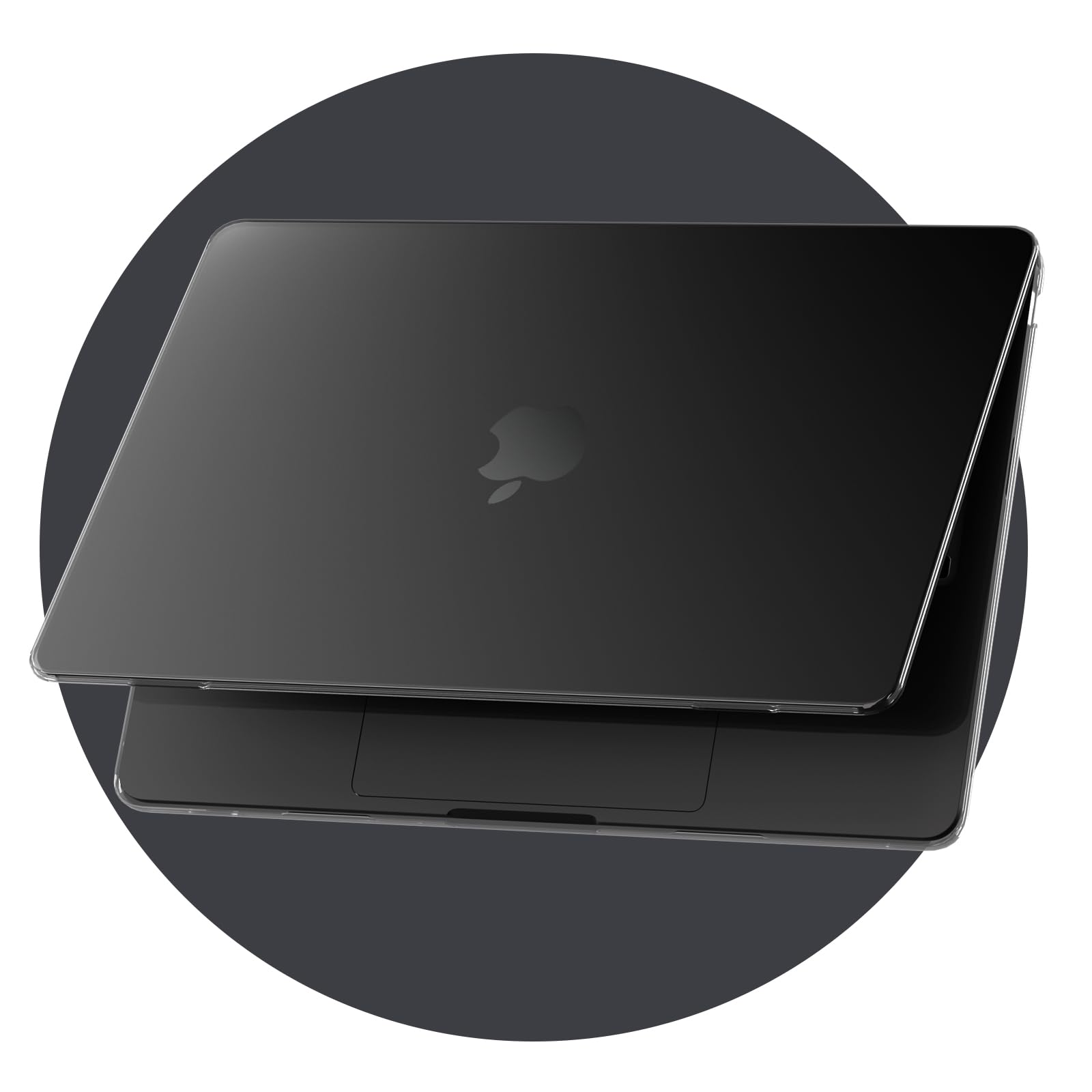 Coque matte crystal compatible avec MacBook Pro 16 pouces M5 M4 M3 M2 M1 Pro/Max[Couleur assortie au Mac], version 2026 2024-2021, Protection ultra fine pour Mac 16,2", Noir sidéral transparent