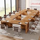 Tribesigns 19FT Conference Table, Large Rectangle Conference Room Table, Long Meeting Seminar Table Business Tables for 16-22 People (Six Tables)