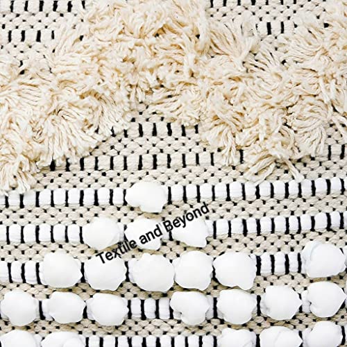 Image of Cushion - Boho Handloom Cotton Cushion Covers - Set of 5, Square Decorative Pillows Sofa, Couch, Chair, Kitchen, Bedroom, Room, Office, 16x16 Inches, Stylish Design
