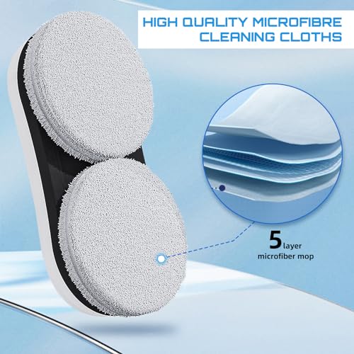 Memows Window Cleaner Robot, Smart Automatic Window Cleaning Robot with Water Spray, Electric Intelligent Robot Windows Cleaner Glass Cleaning with Remote Control 2800Pa Suction - Image 9