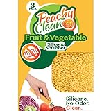 Peachy Clean Silicone Scrubber (Qty 3) - Longlasting Fruit & Vegetable Scrubber