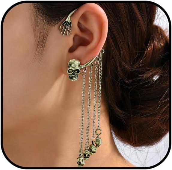 Skeleton Earrings Dangle for Women Vintage Long Tassel