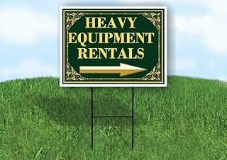 Heavy Equipment Rentals St. Patrick'S Day Irish Clover Fancy Gold Right Arrow Single Sided 18x24 in. Yard Road Sign w/Stand