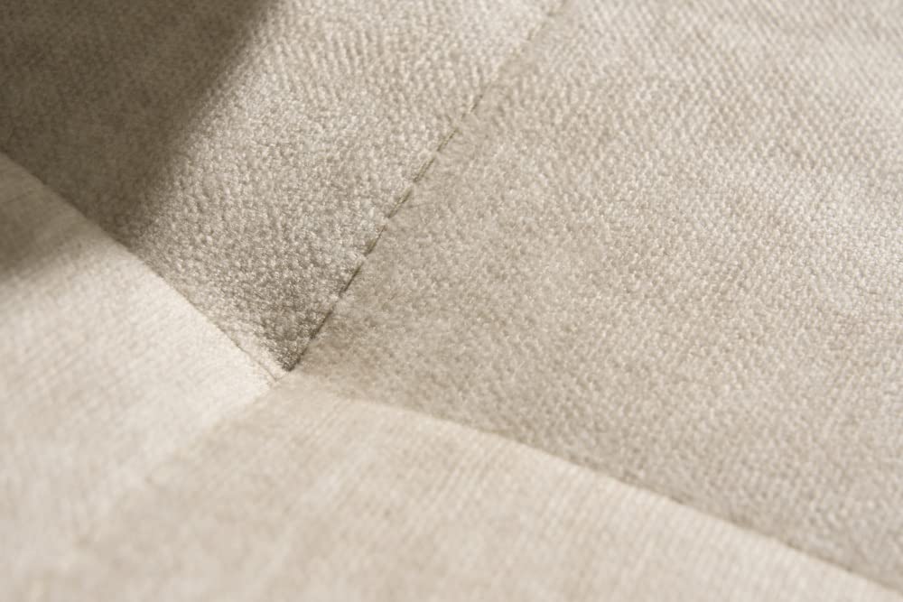 riess-ambiente.de Moderne XXL Wohnlandschaft Kent 305cm Champagner beige Samt inkl. Hocker und Kissen