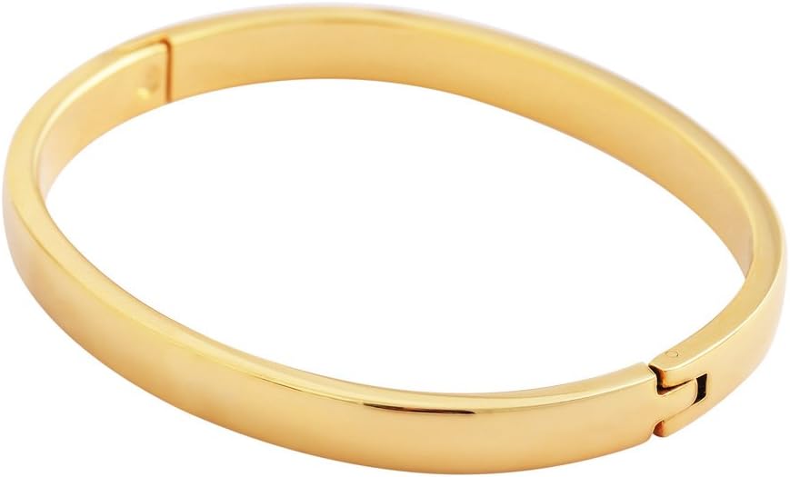 Edforce Stainless Steel Women's Stackable Bangle Bracelet Hinged Oval-Shape - Image 3