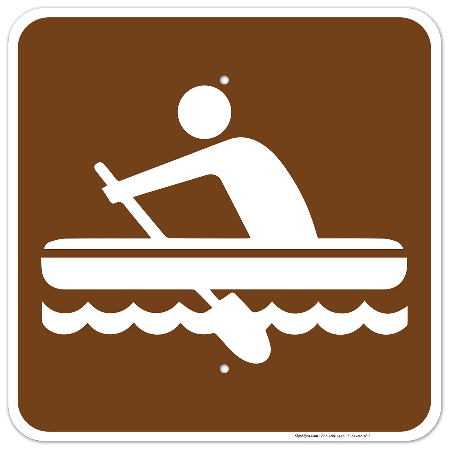 Rafting Sign, 18x18 Inches, Rust Free .063 Aluminum, Fade Resistant, Made in USA