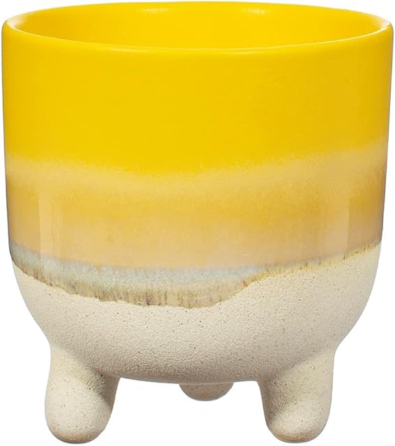 Sass & Belle Mojave Glaze Yellow Large Planter on Legs