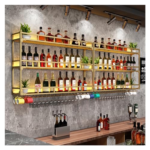 Armoire à vin suspendue dorée LED : sublimez vos murs ternes - 4