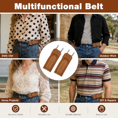 Image of GUSTAVE Buckleless Belt Hook Tactical Metal Hook Elastic Belt Unisex Buckle-Less Invisible Waist Belts for Work & Edc