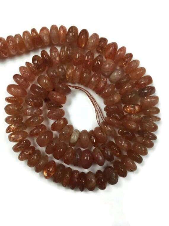 Sunstone perles rondelles lisses 7.5-8mm pour finir vos bijoux sans défaut