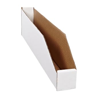 BOX USA Storage Bins 2x18x4.5 White, 50-Pack for Organization