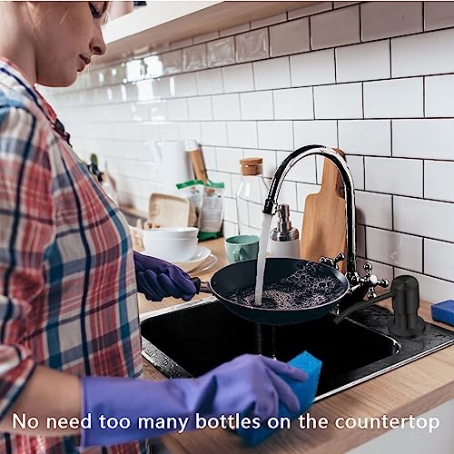 Image of Soap Dispenser for Kitchen Sink, Countertop Soap Dispenser Pump, 47 inch Silicone Extension Tube Connect to The Soap Bottle Directly, Say Goodbye to Frequent Refills (Black)