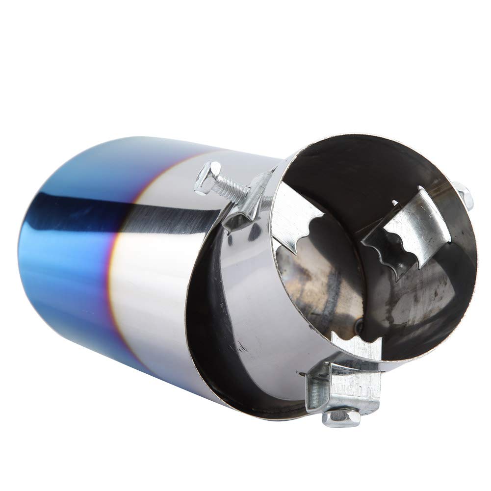 Punta Di Scarico Universale In Acciaio Inox Per Auto - Terminale Curvo Posteriore, Adatto A Tubi Fino A 63mm