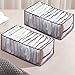 Thnkstaps Caja de Separación de Malla, Caja de Almacenamiento de Ropa Grande Foldabl, Caja De Separación De Malla Para Cajones De Ropa, para Vaqueros, Calcetines ( Grey, 12 Rejillas+ 12 Rejillas)