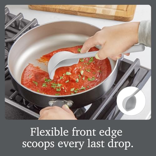 Image of Tovolo Flex Core Small Silicone Ladle Oyster Gray Heat Safe Silicone Soup Ladle BPA Free, Dishwasher Safe Small Kitchen Ladle with Precision Pour Lip for Serving Sauces Soups Gravies