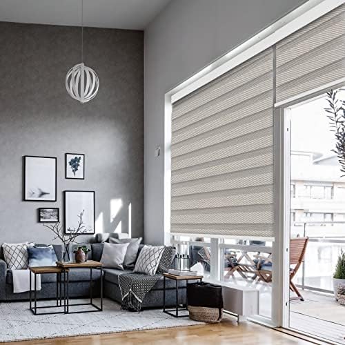Experience Modern Luxury with Jogney Smart Home Motorized Zebra Blinds with Long-Lasting Rechargeable Battery. USA Manufactured.