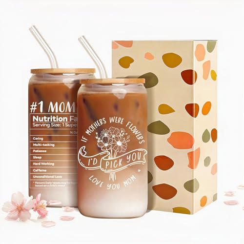 Heracantha 16oz Mama Floral Glass Cup