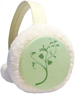 Abafador de orelhas de inverno com folhas verdes e galhos de flores para ambientes externos
