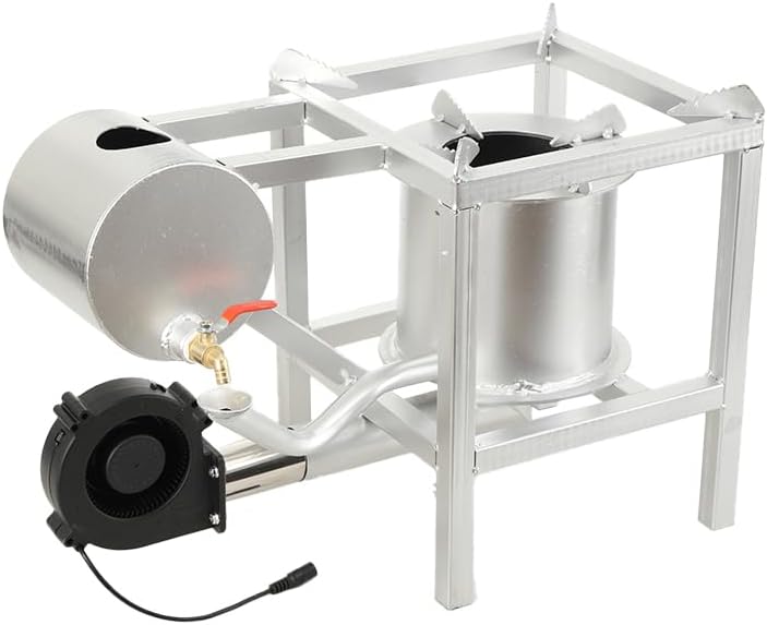 Waste Oil Burner Heater AC 110V Oil Stove Outdoor Hot Cooking Efficient Heating Furnace Burning Tool for Garage, Workshops, Warehouses