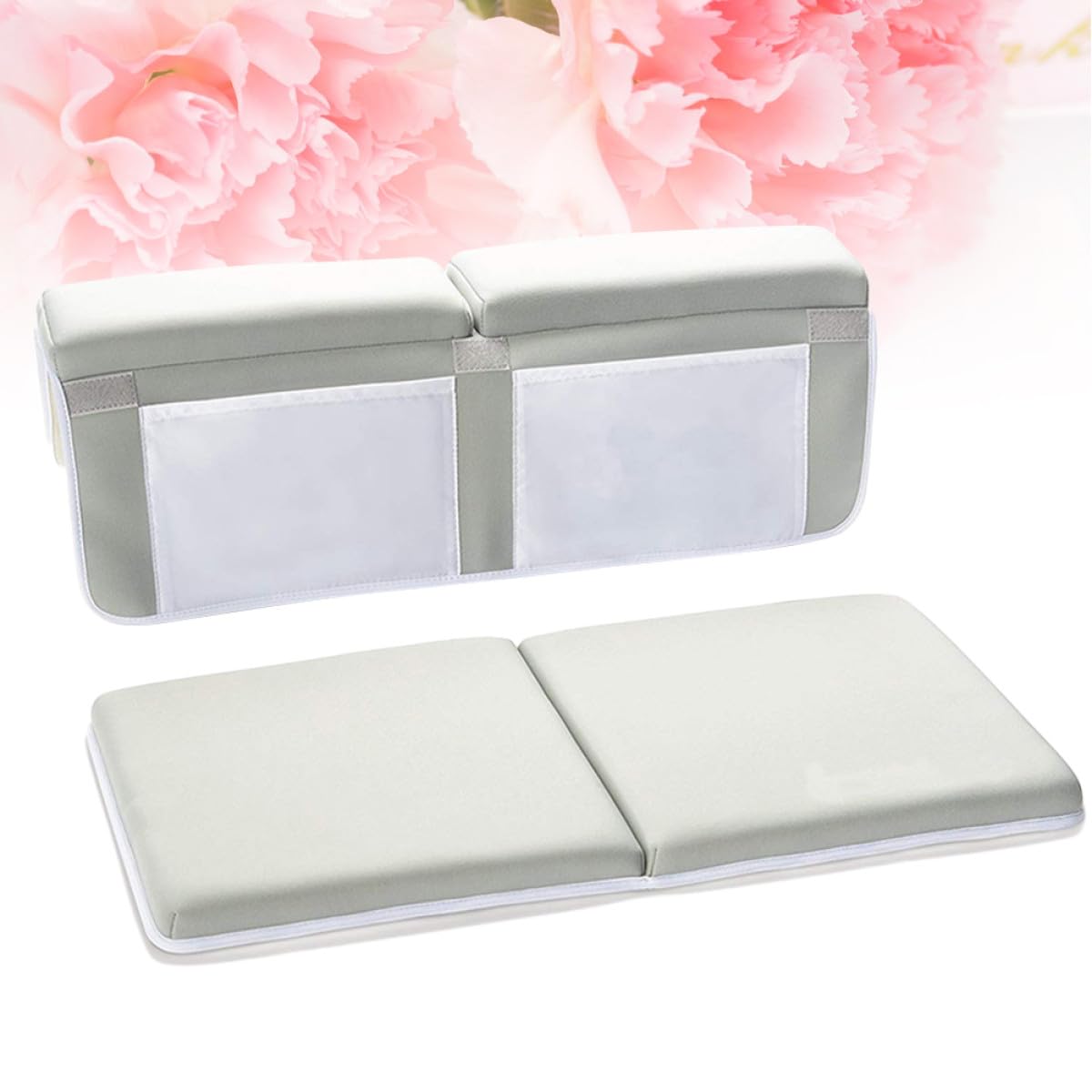 DOITOOL Almohadilla Antideslizante para Baño Infantil con Bolsillos Organizadores Cojín Plegable para Rodillas Ventosas Fuertes para Seguridad y Comodidad Ducha y Bañera Gris