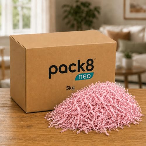 Image of Pack8neo Shredded Paper Grass Cutting For Giftpacking Fill for Gift Baskets and Boxes(5000g)| Eco-friendly grass paper, Crinkle Cut, Gift Packaging Protection & Decoration Material, Pink, 5kg