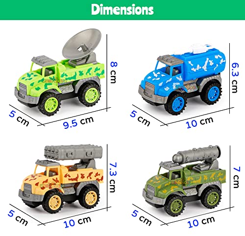 Image of Zest 4 Toyz Military Toy Car Set for Kids (Pack of 4) Army Vehicle Toys with Camouflage Design Rotating Parts Mini Push & Go Cars Toy Army Truck Toy Set for Boys Girls Birthday Gift Return Gift