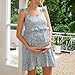 Pregnant Women's Floral Maternity Mini Dress Cute Ruffle Sleeveless Elegant Baby Shower Party Cocktail Dresses