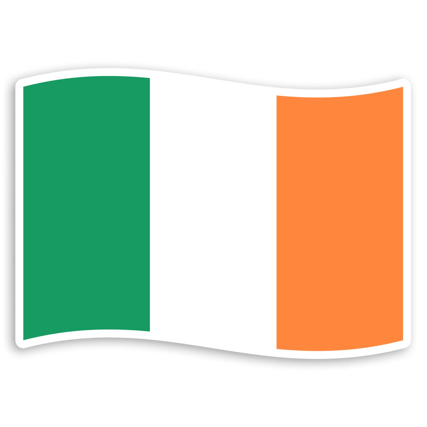 Destination Vinyl Ltd Multi 2 X 10Cm Flying Irish Flag Vinyl Stickers - Ireland Luggage Sticker #30994 (10Cm Wide)