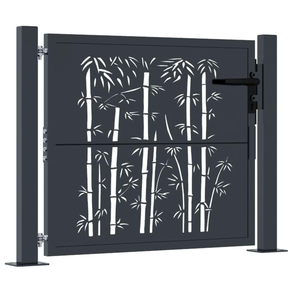 Clôture de portail de jardin en acier anthracite premium avec fermeture verrouillable intégrée