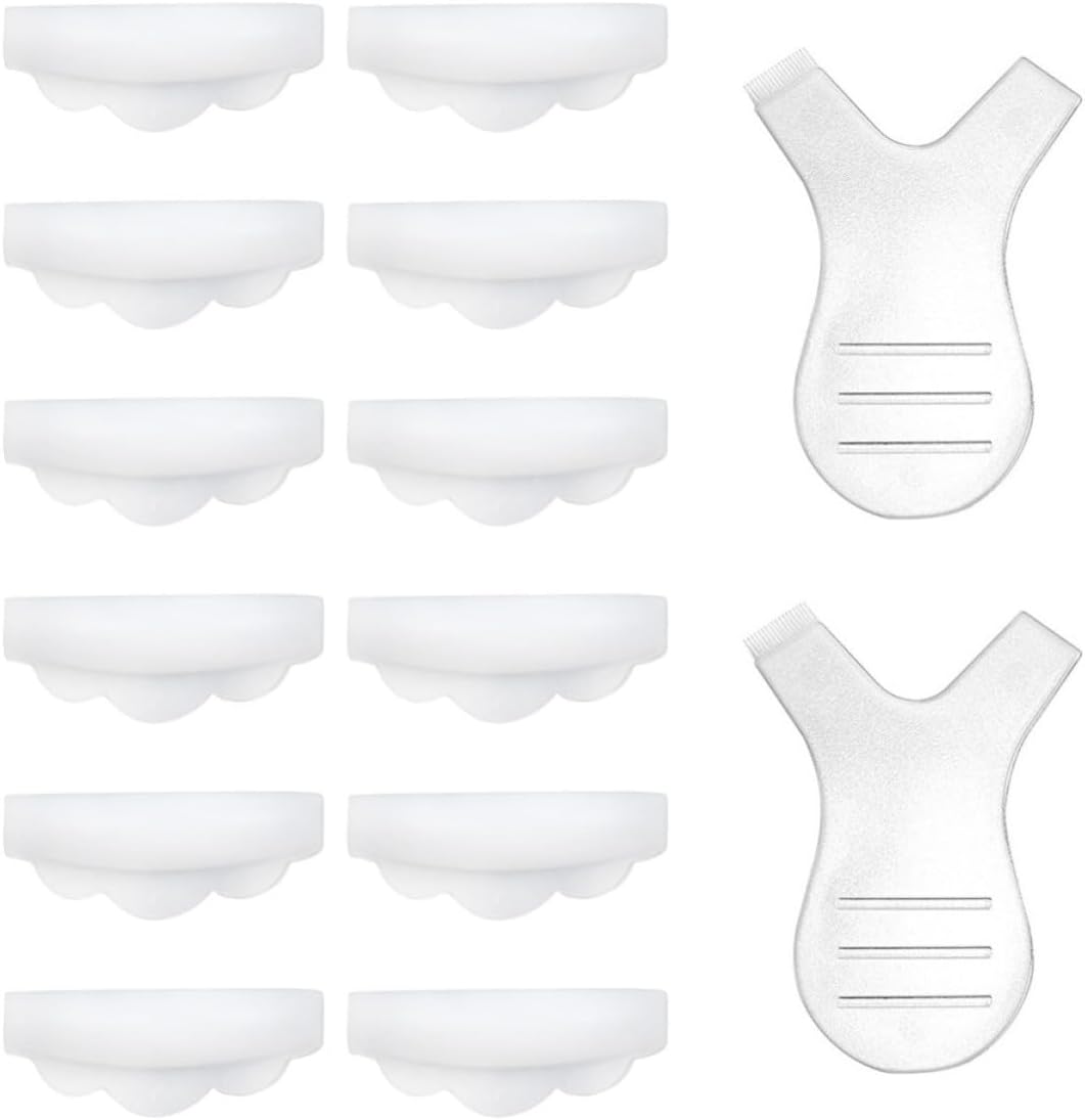 PRETYZOOM Silicone Eyelash Perming Tool Set with Y-Shaped Eyelash Brush 12pcs Gift for Women