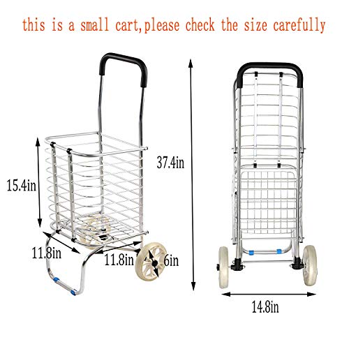 Karmas Product Shopping Cart For Groceries Lightweight Folding Laundry Utility Cart Dishes Dolly #TOP3