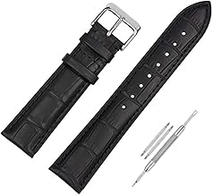 Half Padded Genuine Leather Mens & Womens Watch Strap For Branded Watches Compitable with Titan, Timex, Casio, Sonata and All premium Watches Tool and Pins Include