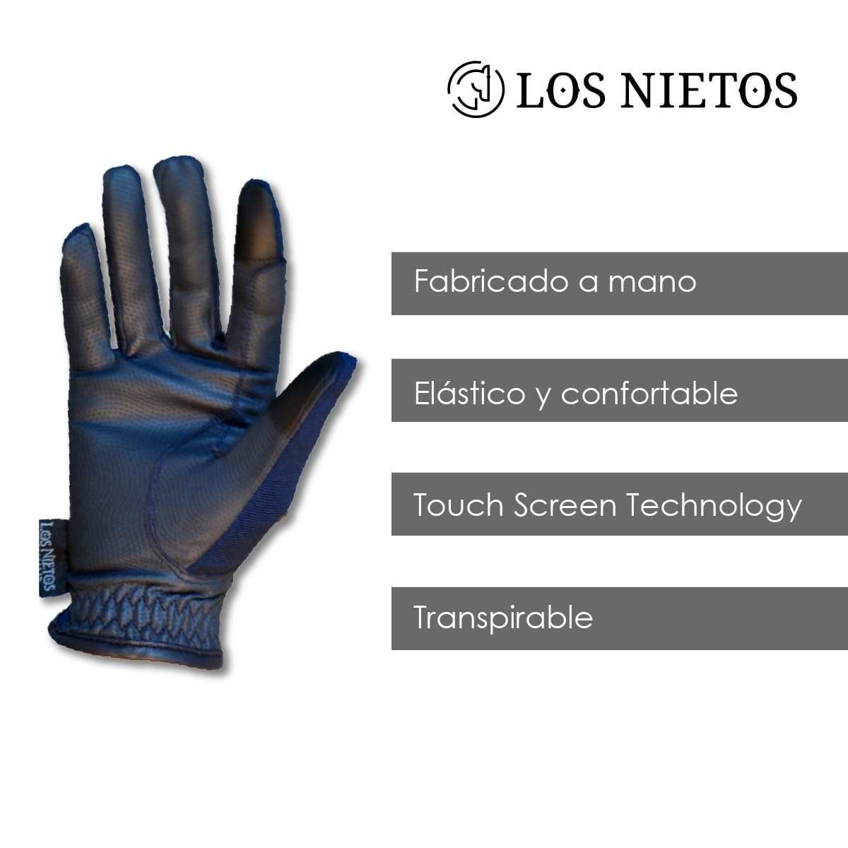 Guantes de equitación Confort Los Nietos Dressage Talla M Azul