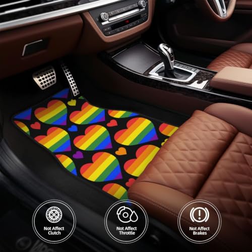 Alfombrillas de coche con corazones arcoíris, el orgullo de viajar con estilo libre 5